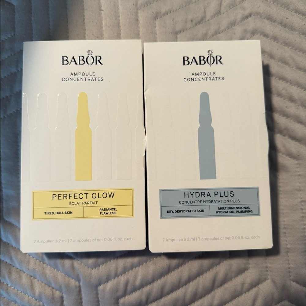 Brand New Babor Perfect Glow and Hydra Plus Serum Ampules (7 each, 14 total)